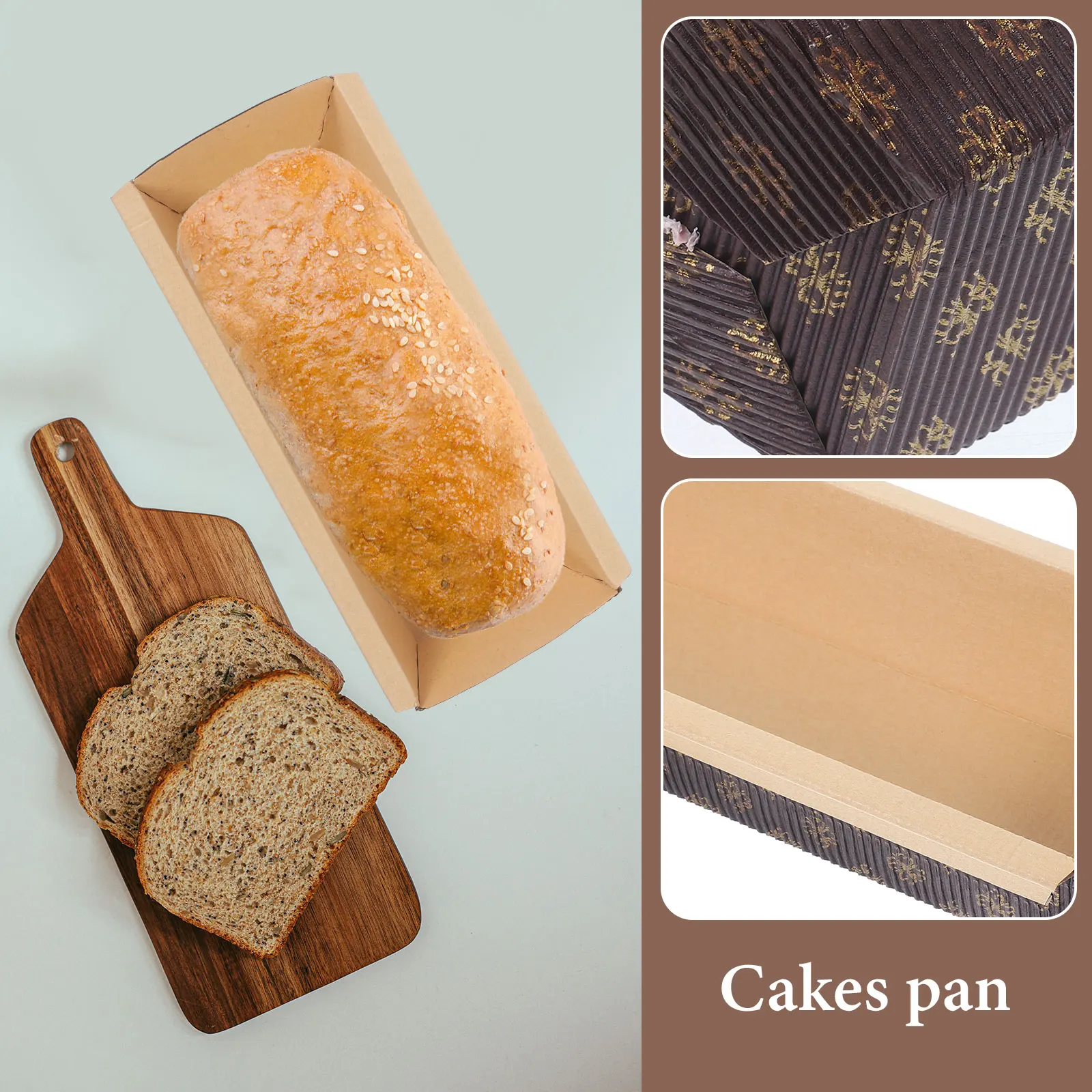 

25Pcs Paper Loaf Pans Non-Stick Toast Plates Cake Molds Easy Demolding Afternoon Tea Banquet Desserts Loaf Baking Pan
