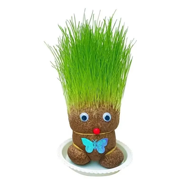 Room Decor Home DIY Decoration Small Growing Grass Head  Plant Beautiful Children Gift Indoor Balcony Baby Pot Planters Home Gif image 5