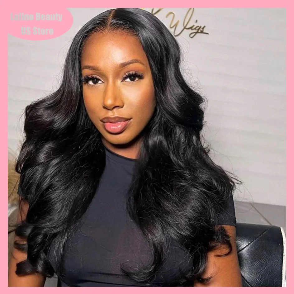 Lafino 200% Density 40 Inch Lace Front Human Hair Wig Body Wave Lace Front Wig 13x6 Black 13x4 Hd Lace Frontal Wigs Brazilian