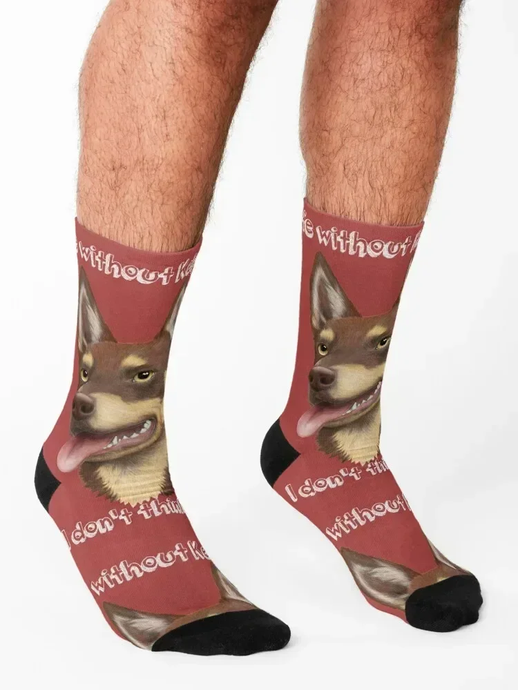 Life without kelpies - I don't think so (white writing) Socks shoes football colored set Socks For Women Men's