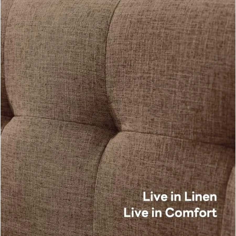 65" W Loveseat Sofa, Mid Century Modern Decor Love Seat Couches for Living Room, Button Tufted Upholstered Small Couch for Bedr - view 6