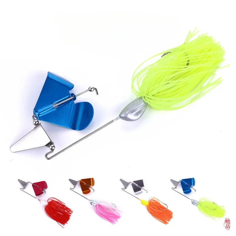 21.9g Rubber JIG Spinner Fishing Lures Blade Jig Heads With Silicone Skirt Artificial Hard Bait Whopper Jigging Bass Swimbait