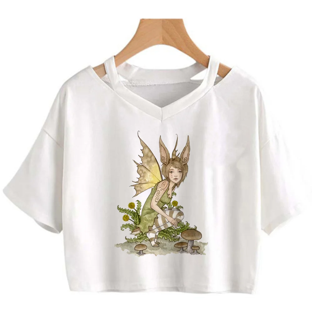 Goblincore 2000s aesthetic graphic  crop top Woman cute 2000s aesthetic manga t-shirts tee