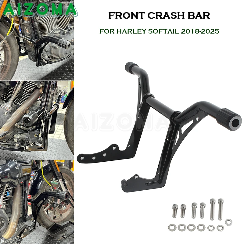 Motorcycle Engine Guard Front Crash Bar For Harley Softail Low Rider S ST FXLRS FXLRST Street Fat Bob FXBBS FXFBS FXST 2018-2025