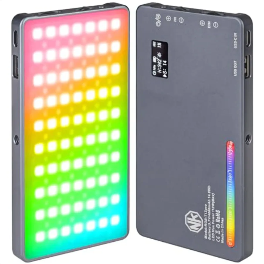 

T12 Pro RGB Video Light12W Portable LED Camera Light with 25008000K 4000mAh Rechargeable Battery 21 Effects CRI 96+ for Studio