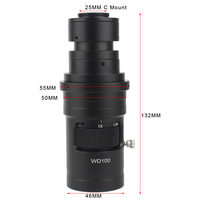 10X- 200X  0.7X-5X WD100 Adjustable Magnification C Mount Zoom Lens For HDMI VGA USB Industrial Video Microscope Camera