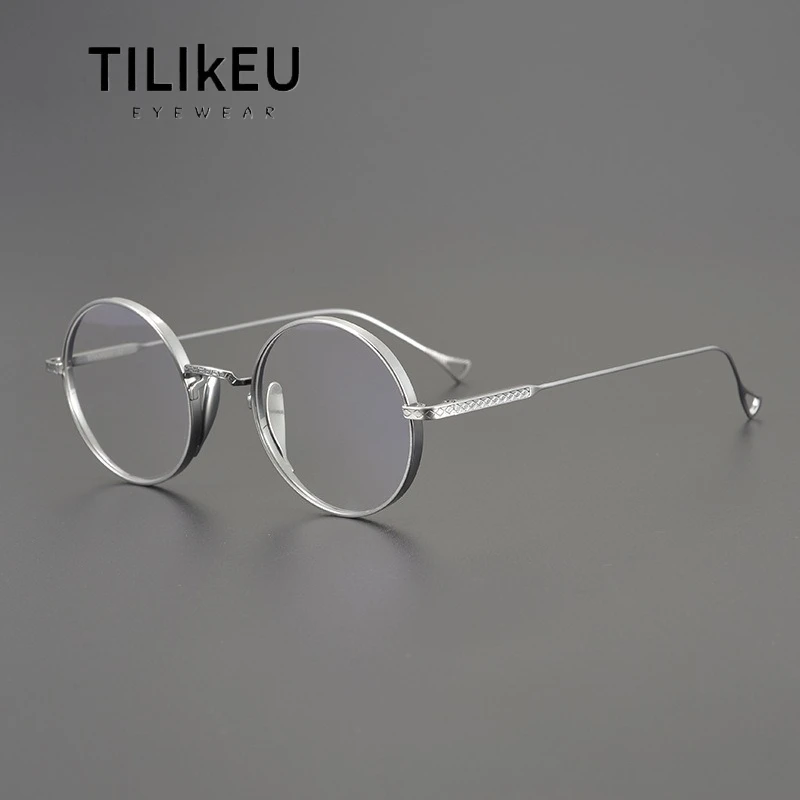 

Vintage Japan Ultra-light Pure Titanium Eyeglasses Frames Men Designer Retro Round Full Frame Women Myopia Small Glasses Frames