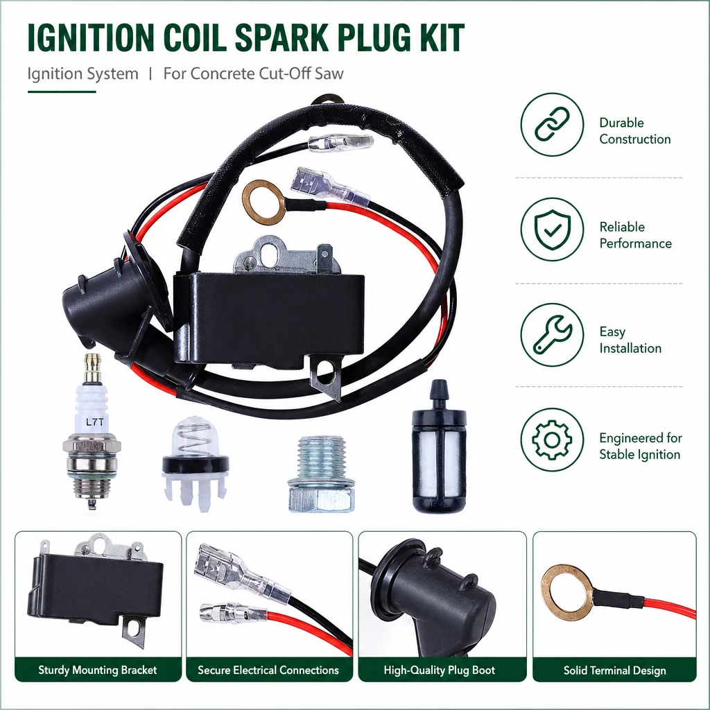 Ignition Coil Spark Plug Kit Fuel Filter Primer Bulb For Stihl TS420 TS410 Cutquik Concrete Saw Parts 4238 400 1301 4238 1301 A