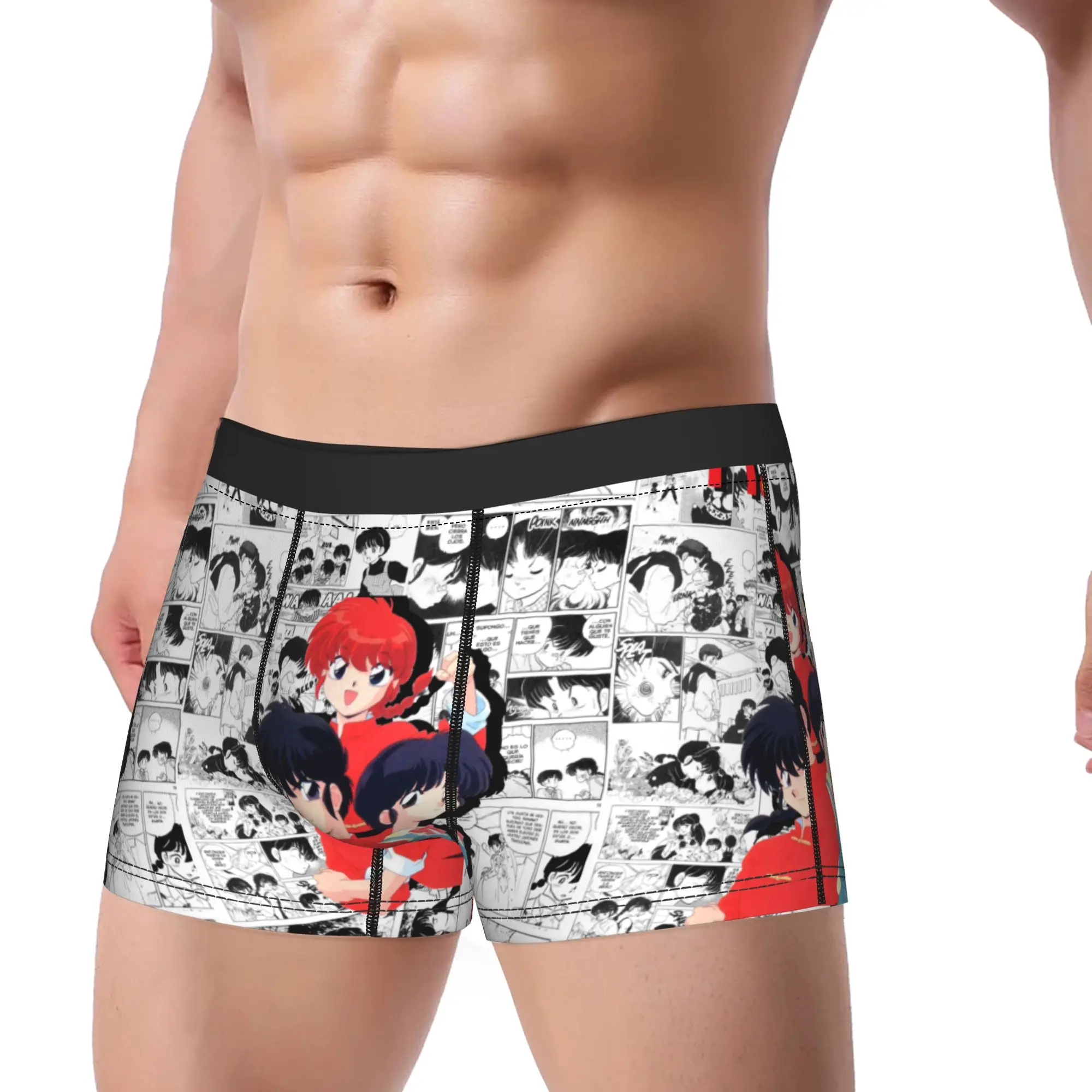 Ranma Boxer Brief Japanese Anime Underwear Quality Men Comfortable Boxershorts Custom DIY Oversize Underpants