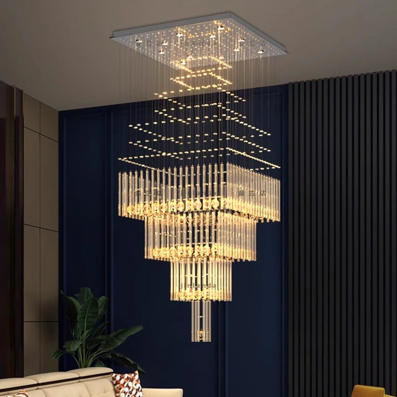 Modern Home Decoration Salon Lamps For Living Room Smart Crystal Pendant Lights Dining Room Indoor Lighting
