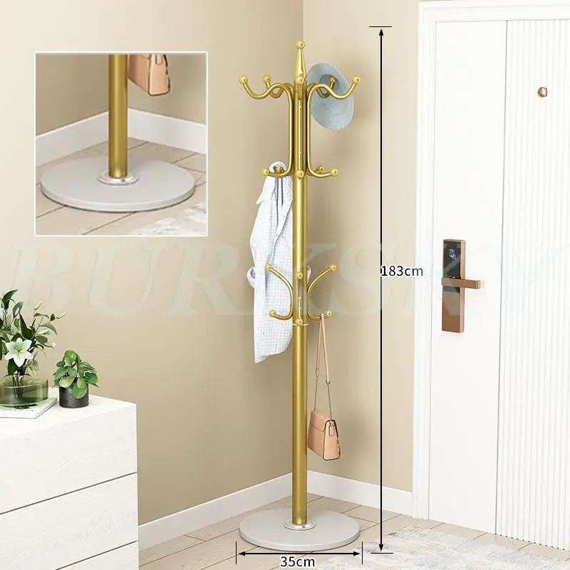 Metal Hanger Coat Rack Freestanding 16 Hooks Standing Coat Racks Floor clothes hanger Coat Shelves Shelf Entrance Hall Furniture