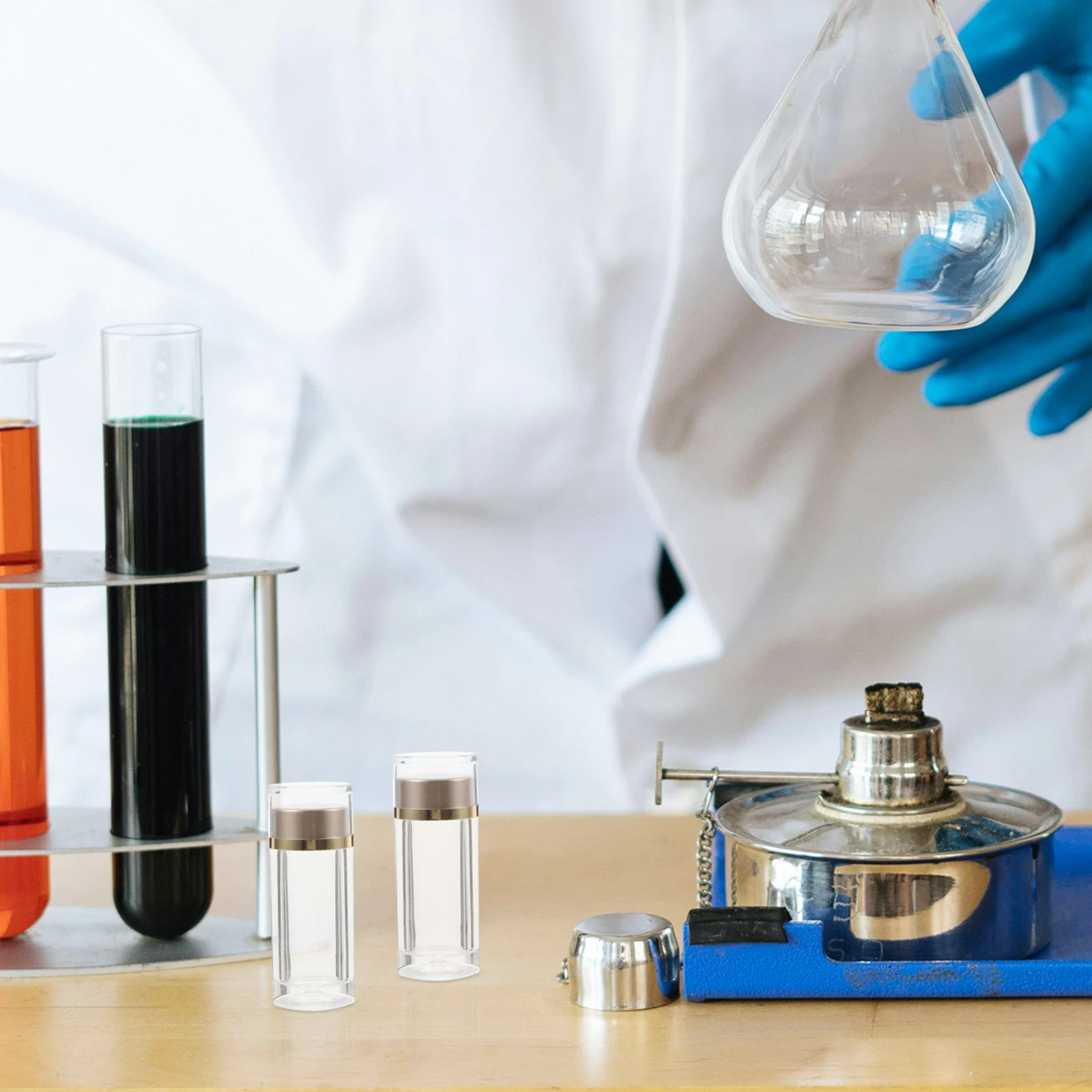 

4pcs 10Ml Leakproof Plastic Reagent Dual Layer Cap Mini Dispensing For Liquid Travel Storage Containers Small Liquid Medicine