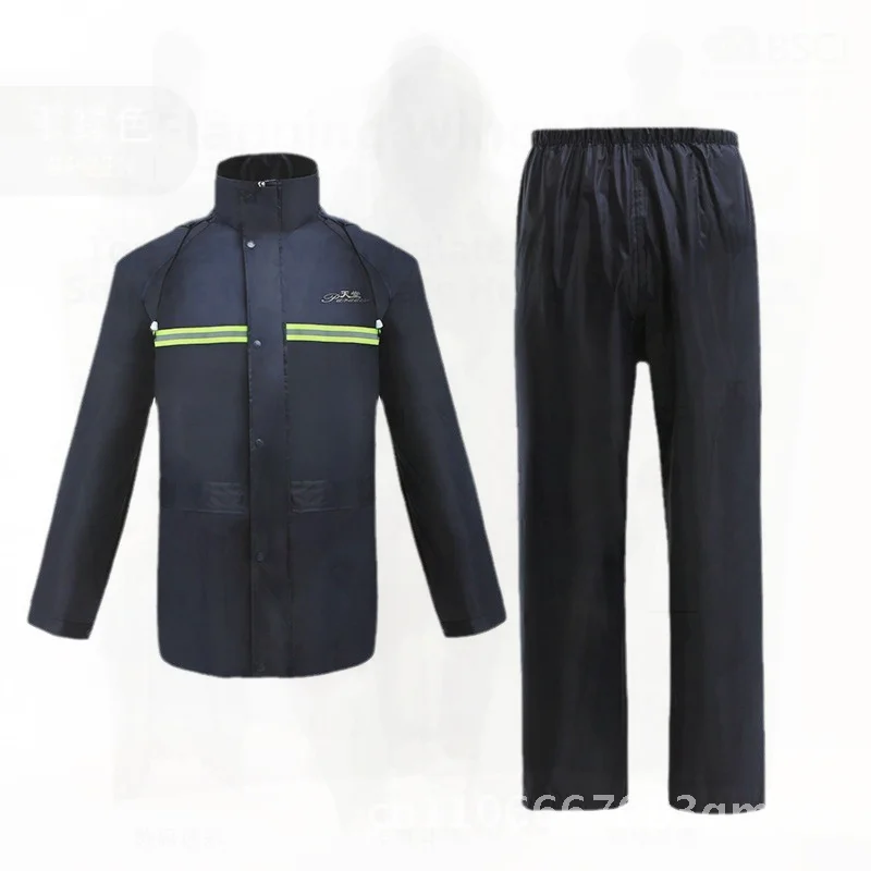 

Paradise Thickened Heavy Raincoat Split Type 211-7Ax Rider-Specific PVC Waterproof Adult Raincoat with Reflective Strip Navy