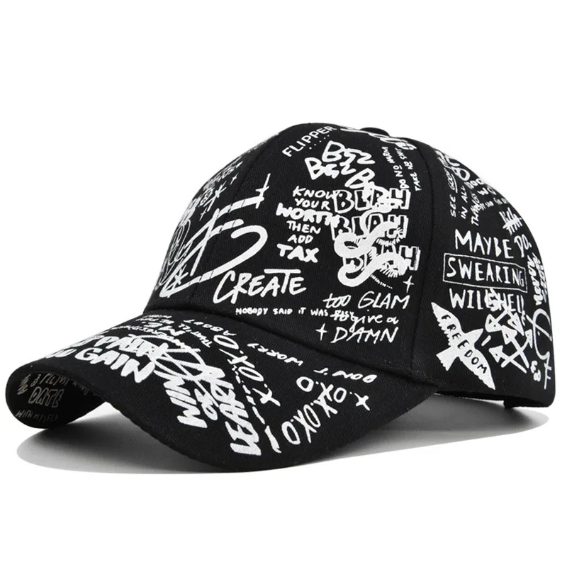 Unisex Letter Geometry Printing Snapback Baseball Caps Spring and Autumn Outdoor Adjustable Casual Hats Sunscreen Hat image 4
