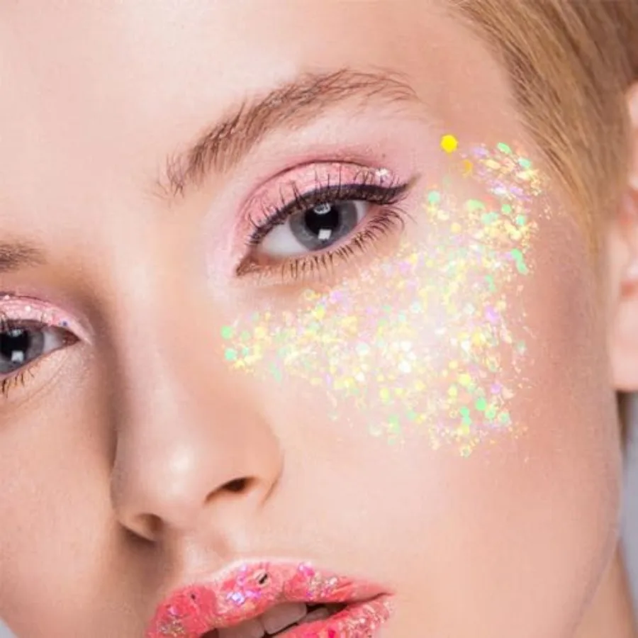 Body Glitter, Face Glitter, Hair Glitter, Holographic Concerts Festival Rave Chunky Glitter Gel, 12 Colors view 5