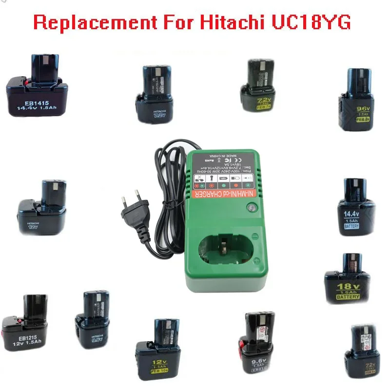 Imagem -05 - Ni-cd Ni-hm Carregador de Bateria para Hitachi 7.2v 9.6v 12v 14.4v 18v Bateria Furadeira Elétrica Chave de Fenda Uc14yfa Eb712s Eb912s Eb12s