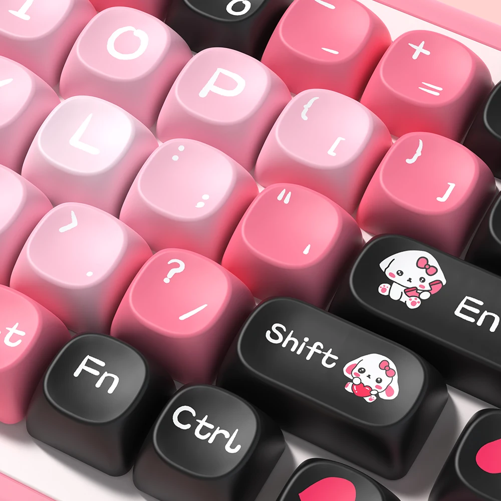 145 Keys Pink Heart Mechanical Keyboard Keycaps 7U Space Customs MOA Profile PBT Keycap For Cherry Mx Switch MCA Gamer key caps