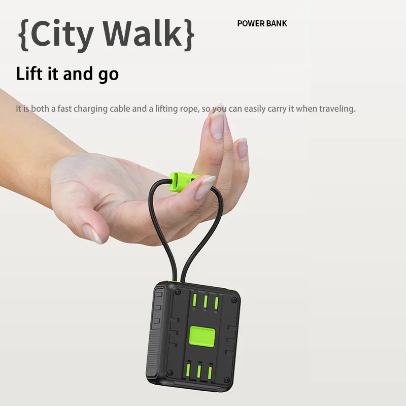 بنك طاقة جديد بقدرة 50000 مللي أمبير في الساعة مع كابل مدمج بسعة كبيرة وشحن سريع للغاية وبنك طاقة متنقل مدمج ومحمول
