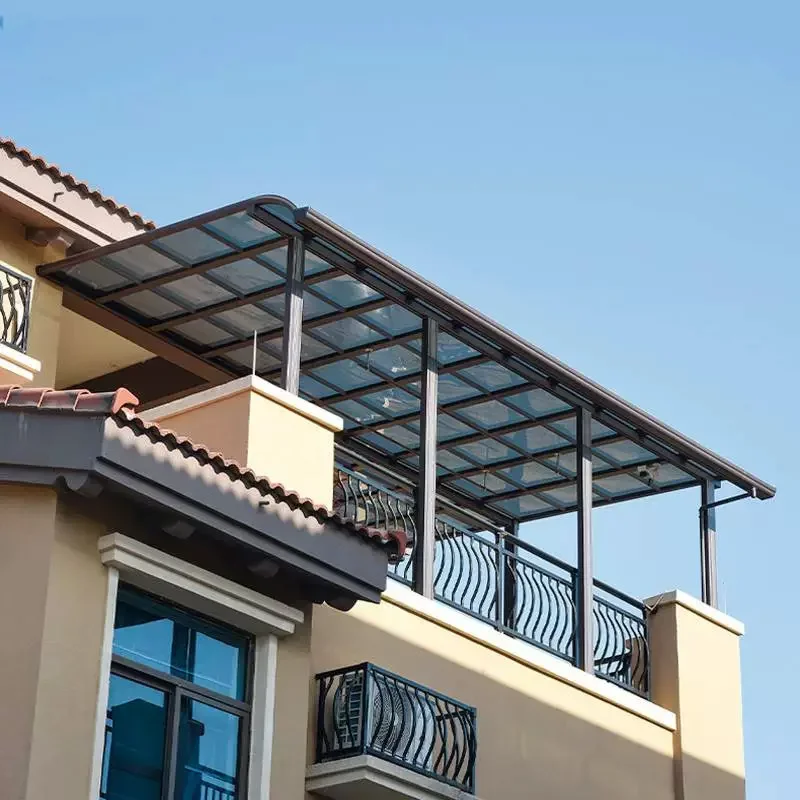 Luxus Outdoor Garten Aluminium Legierung Hardtop Sonnenschirm Baldachin Zelt Regendicht Wasserdichte Markise Manuelle Regen Schutz Markisen
