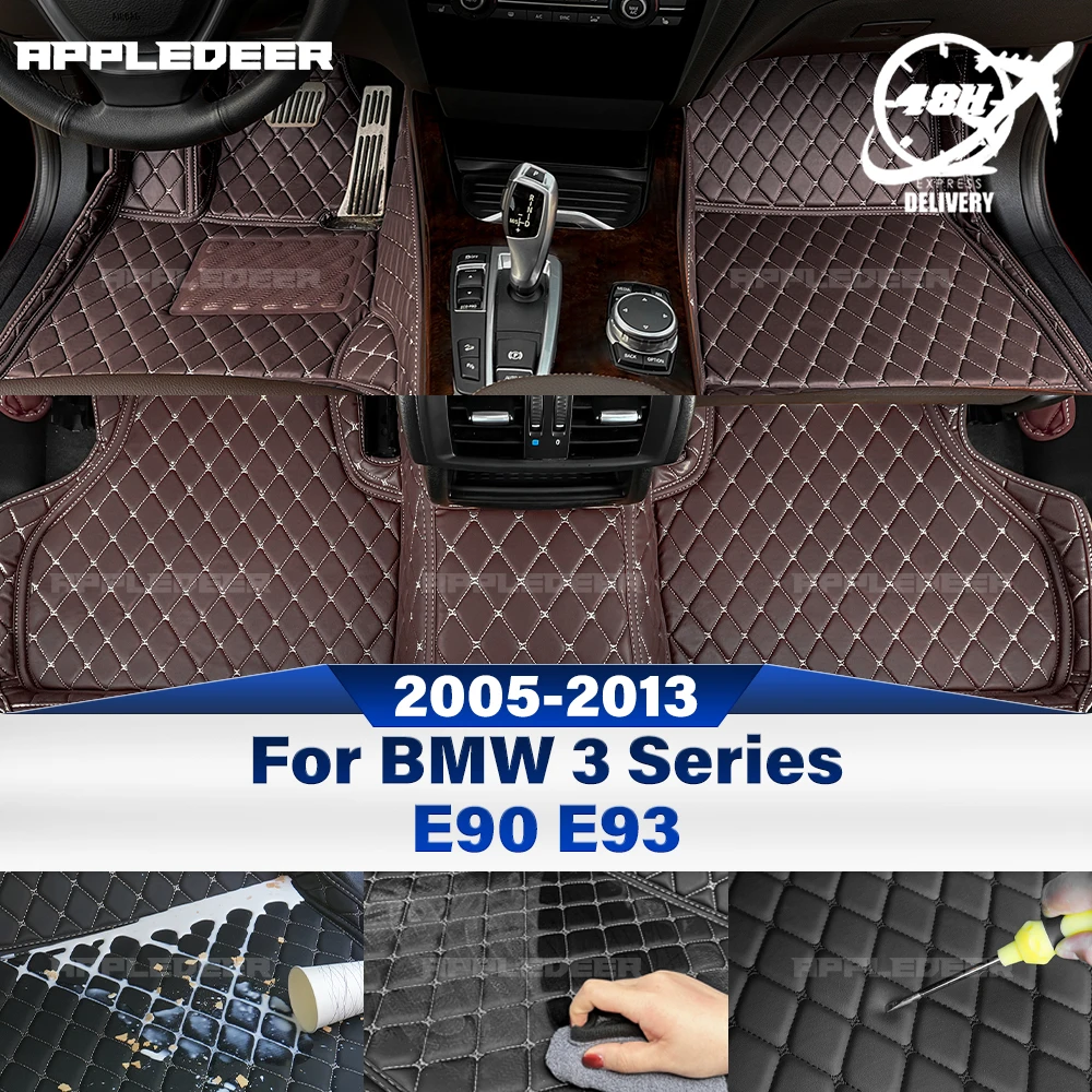 

For BMW 3 Series E90 2005-2012 E93 Convertible 2007-2013 Custom Car Floor Mats Automobile Carpet Cover Accessories