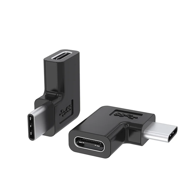 2 قطعة 90 درجة الزاوية اليمنى USB 3.1 نوع C ذكر إلى أنثى محول