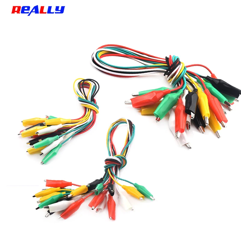 10PCS and 5 Colors Test Lead Set & Alligator Clips Double-ended Crocodile Clips Roach Clip Test Jumper Wire