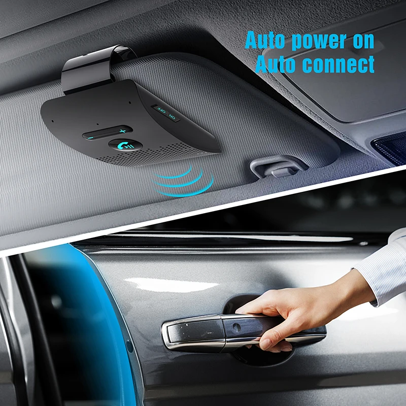 SP09 Car Bluetooth Compatible Handsfree Car kit Sun Visor Wireless Speakerphone Multi Point Hands Free BT Speaker