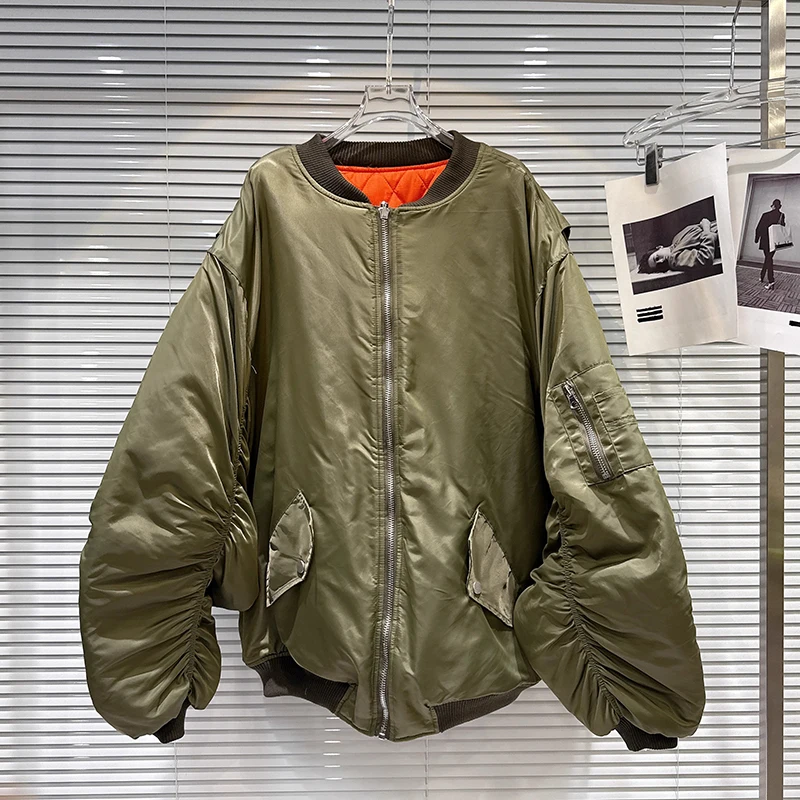 

Свободная двусторонняя летная хлопковая куртка контрастного цвета в американском стиле, зима 209, новая модная хлопковая куртка, тренд