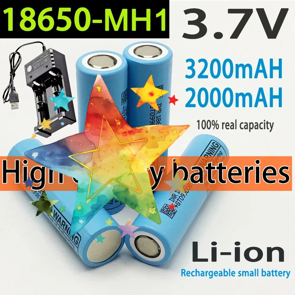

For our 18650 30A toy tool INR18650 MH1 3.7V 2000/3200mAh real capacity Li-ion battery flashlight battery+USB charger