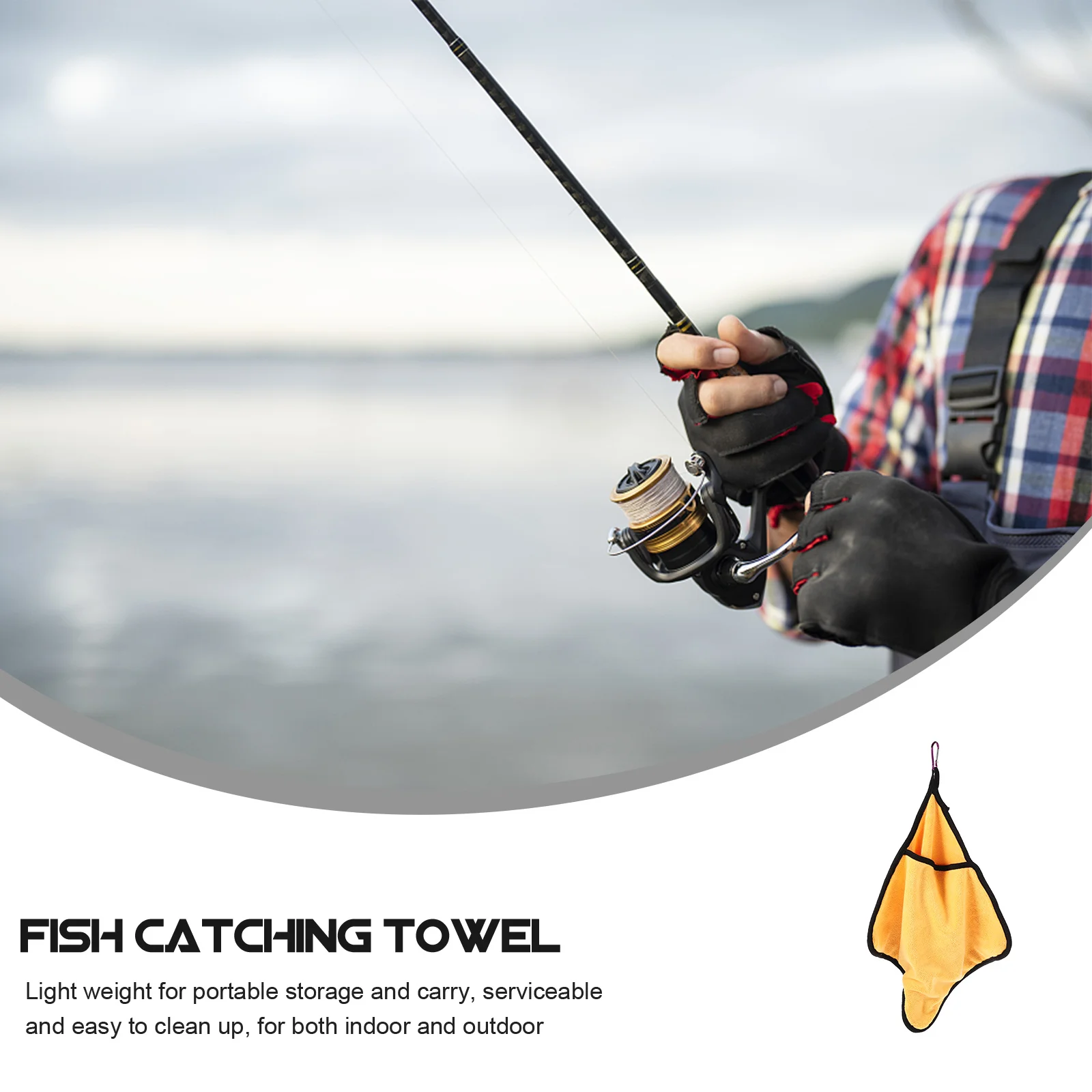 

Milisten 2 Pack Fishing Towels Lightweight Non with Lanyard for Freshwater Seawater Wear Resistant Quick Dry