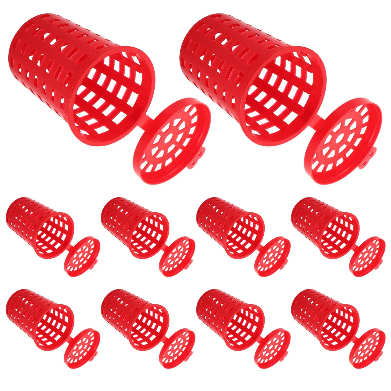 

10pcs Bait Cage Large Capacity Fishing Shrimp Holder Portable Catcher Accessories Reusable Bait Cup Bowl Feeder
