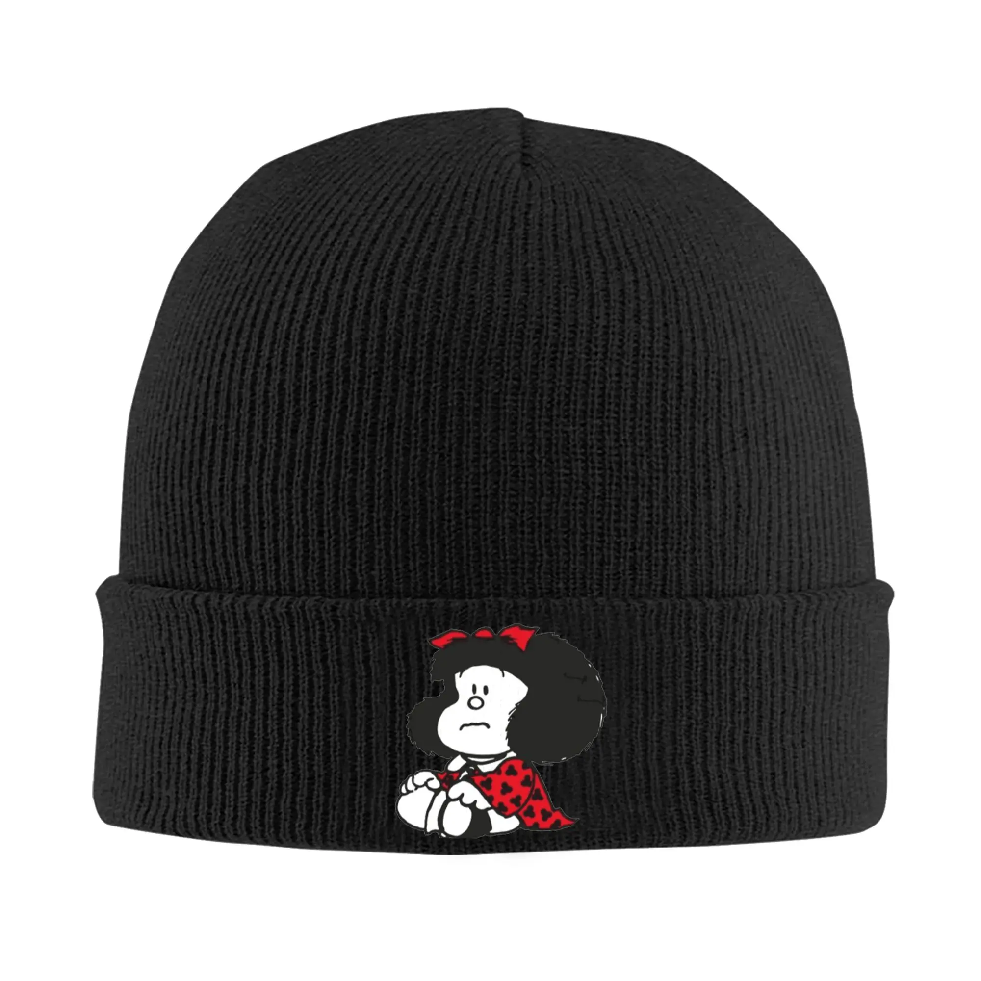 Adult Unisex Mafalda Cartoon Comic Beanie Hats Cartoonist Quino Cute Knitting Hat Autumn Winter Kpop Caps Elastic Bonnet Hats