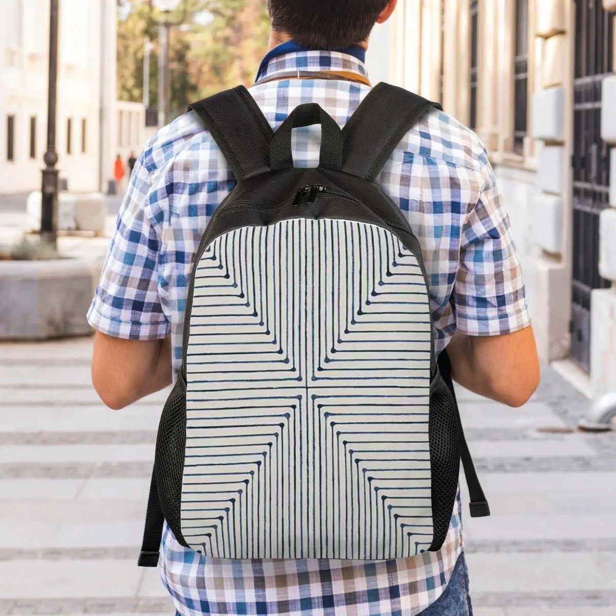 Jonathan Adler Inkdrop Slate Blue Backpack Student Boys Girls BookBag School Bag Computer Shoulder Bags