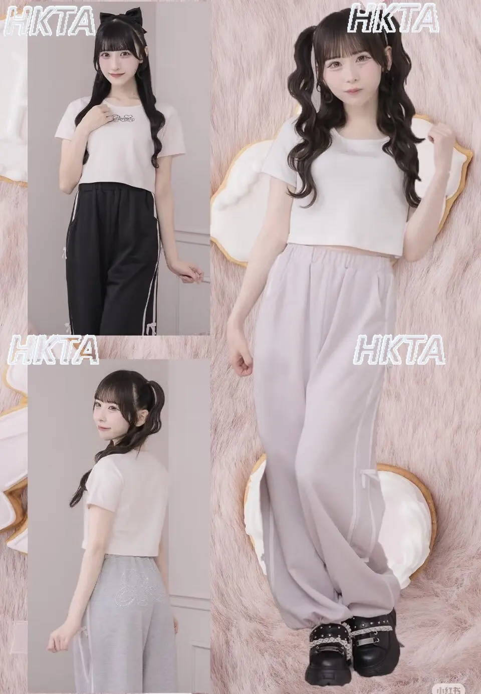 Japanese Style High-waisted Casual Pants Set New Summer Short-sleeve T-shirt Top Bow Detail Sporty Long Pants 2-piece Sets Women