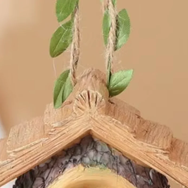 

Cute Dog Decoration Small Cute Dog Statue Tree Stump House Ornament Outdoor Resin Puppy Decoration Garden Hanging for Balcony