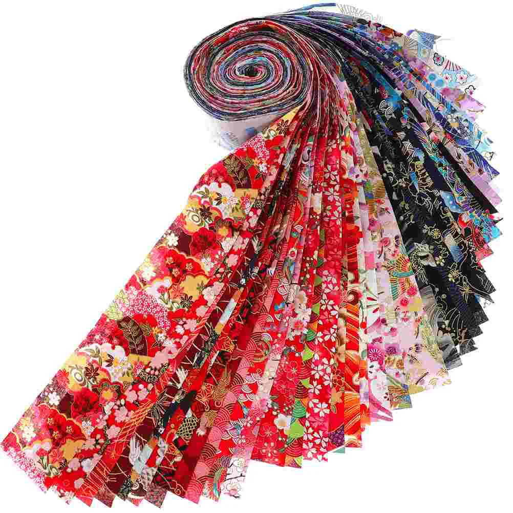 40 Pcs Japanese Sewing Patchwork Fabric Bundles Strips Bulk Fabrics for Quilting Winter Quilted Craft