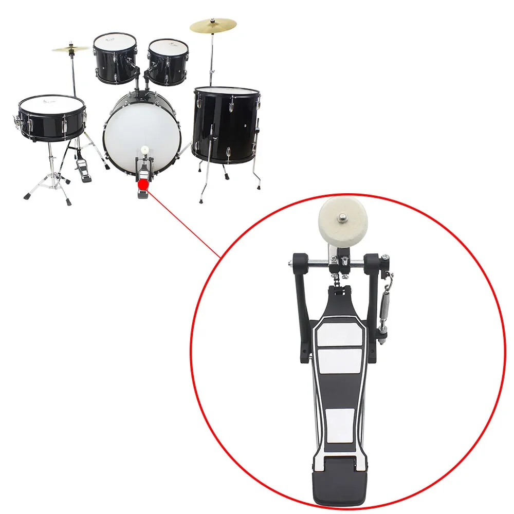 M MBAT Bass Drum Pedal Foot Kick Beater Singer Tension Spring and Single Chain Drive Percussion Instrument Part & Accessories