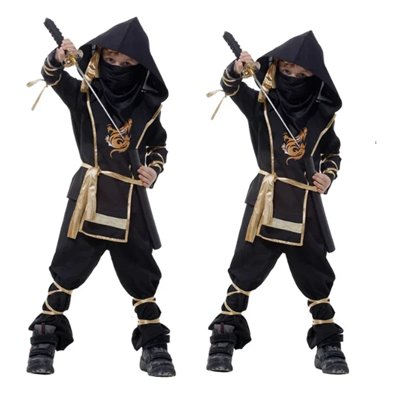 Costume de Ninja Cosplay pour Enfants, Robe de Barrage de ixd'Anniversaire pour Garçons et Bol, Vêtements Imbibés de Carnaval, ixd'Halloween