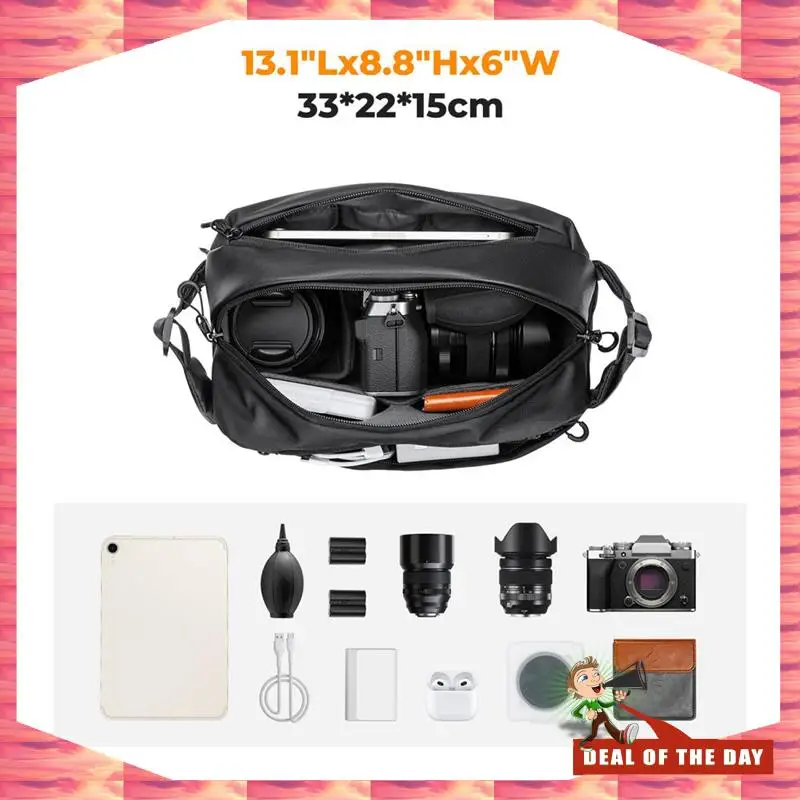 24-Hour Delivery Camera Bag Carrying Bag  10L Large Capacity Waterproof Shockproof With Flexible Divider For Iphone/Camera/Lens/