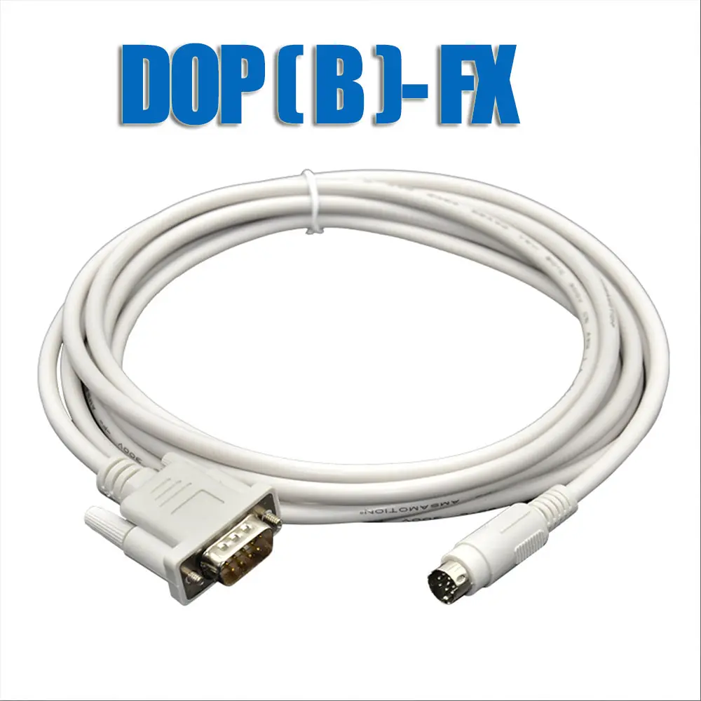 DOP-FX for Delta HMI DOP-107BV/107EV DOP-130BQ Connect to Mitsubishi FX3U FX2N FX3G Series PLC Programming Cable DOP A/B-FX