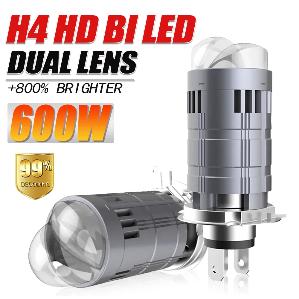

H4 Bi LED Mini Projector Lenses Car Motorcycle Headlight Fog Lights 6000K Super Bright High Low Beam CANBUS Auto Lamp Bulbs 12V