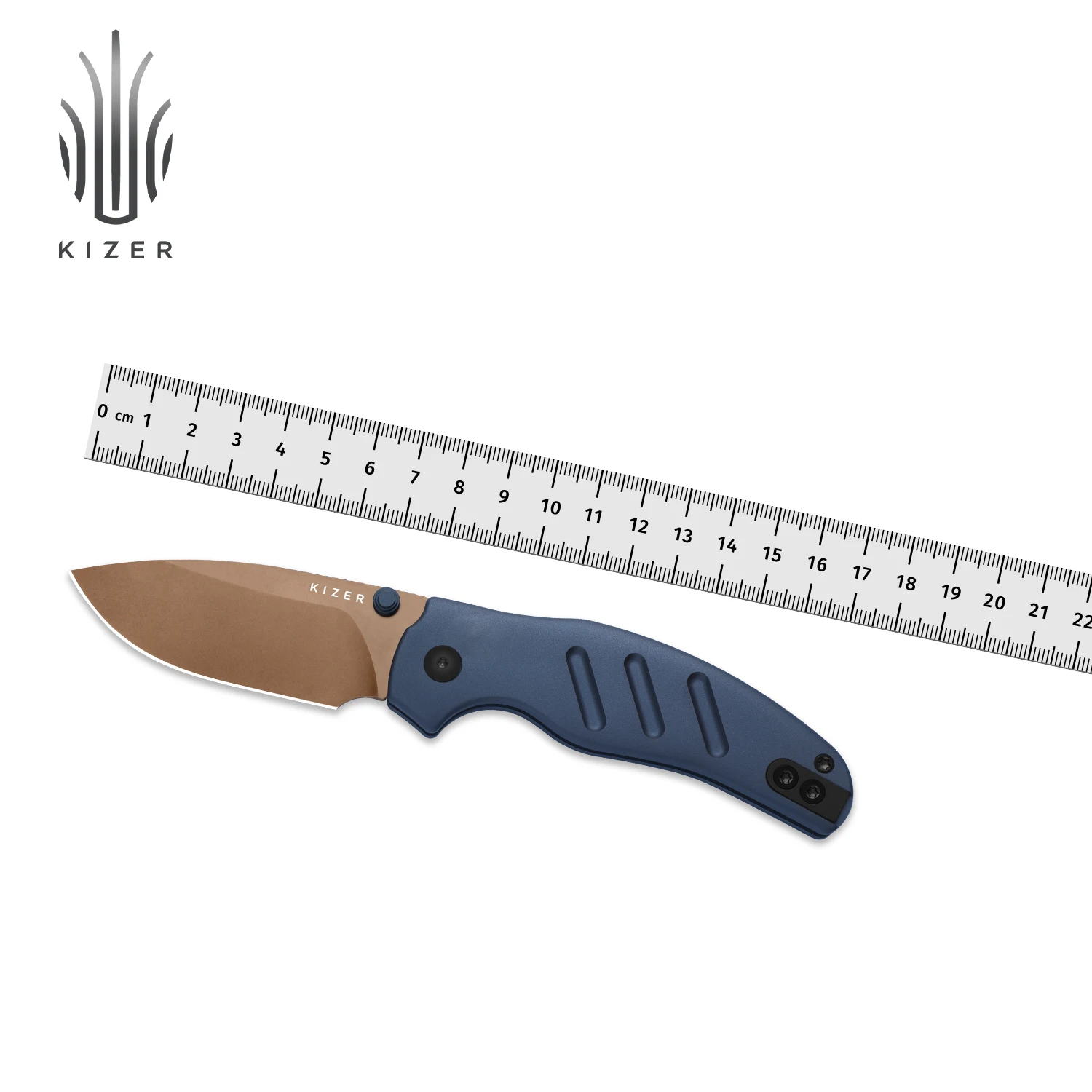 Cuchillo plegable Kizer C01C 2.9 CD/C01C 2.9 BS Ki3488.29CDA1/CDA2/BSA1/BSA2 mango de aluminio/micarta con cuchilla ELMAX Navajas de bolsillo