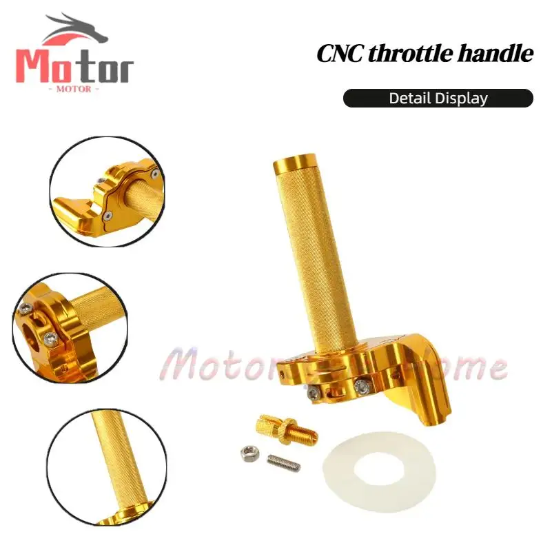 

Universal CQR/CRF Twist Throttle for Off-Road Motorcycles – CNC Detachable Structure Visible Grip Golden Finish