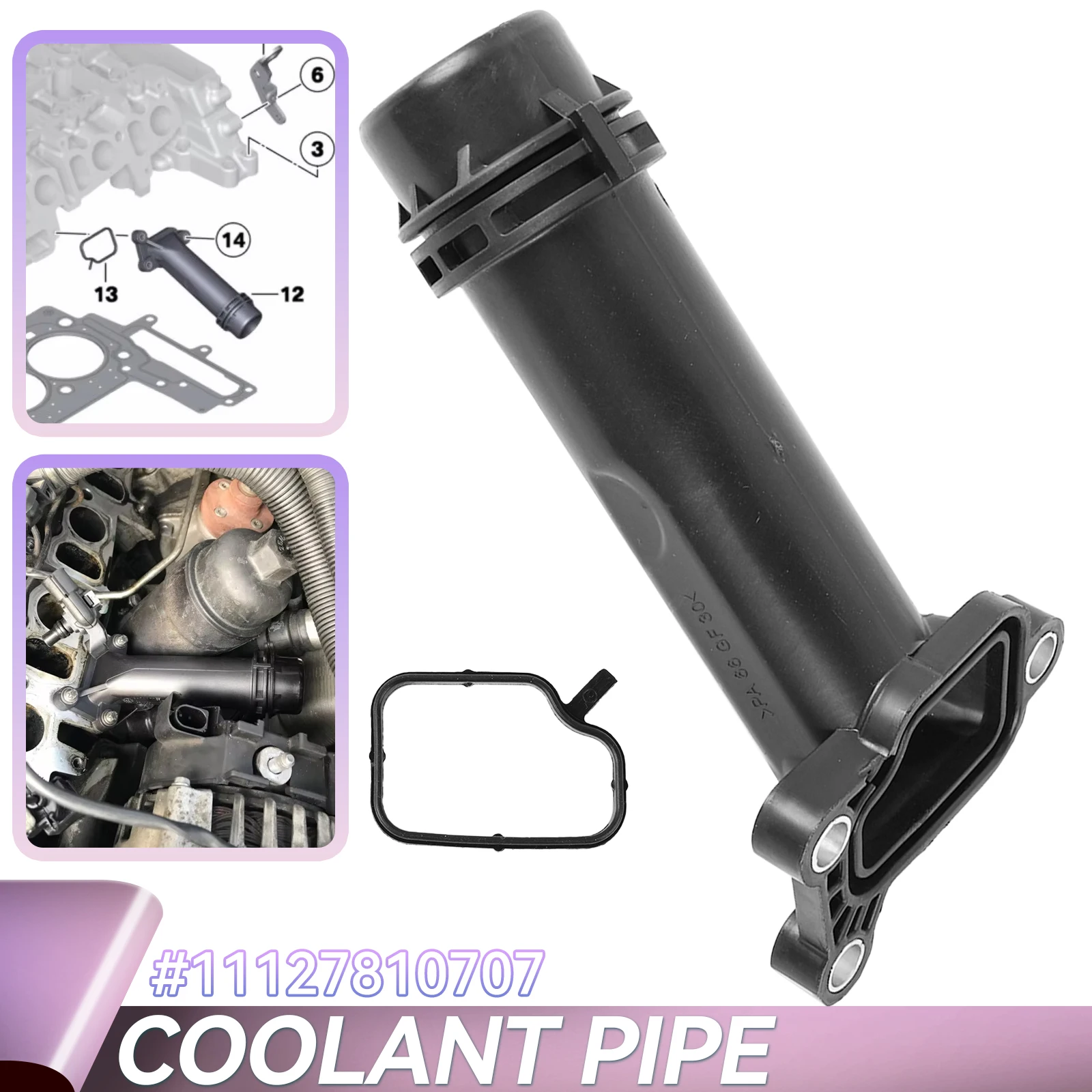 

Coolant Flange Water Pipe Hose Pipe Tube Connector Fits For BMW 1 2 3 4 5 6 7 Series X1 X3 X4 X5 X6 Mini R55 To R61 11127810707