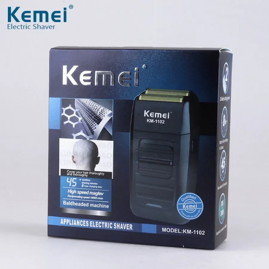 KEMEI-1102 Compacte oplaadbare lithium-ion scheerkit, film professioneel elektrisch scheerapparaat voor mannen