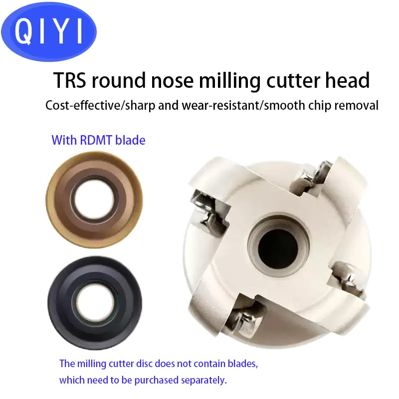 

NC Milling Cutter Head R5/R6/R8 Round Nose Milling Cutter Head With Hard Blade RDMT1OT3MO TRS milling cutter head