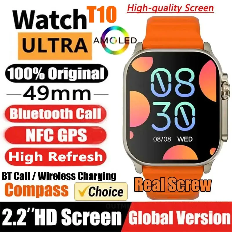 New Smart Watch 9 Ultra Gen 2 Watch Ultra IWO Watch Ultra NFC Smartwatch Series 9 Bluetooth Call 2.2 Inch Wireless Fitness Watch