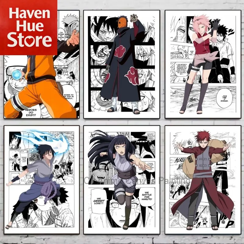 Póster de anime japonés N-naruto, arte en lienzo, murales decorativos para pared, decoración para sala de juegos, regalos, pintura HD Kawaii, gatos, coches, lienzo para pintar