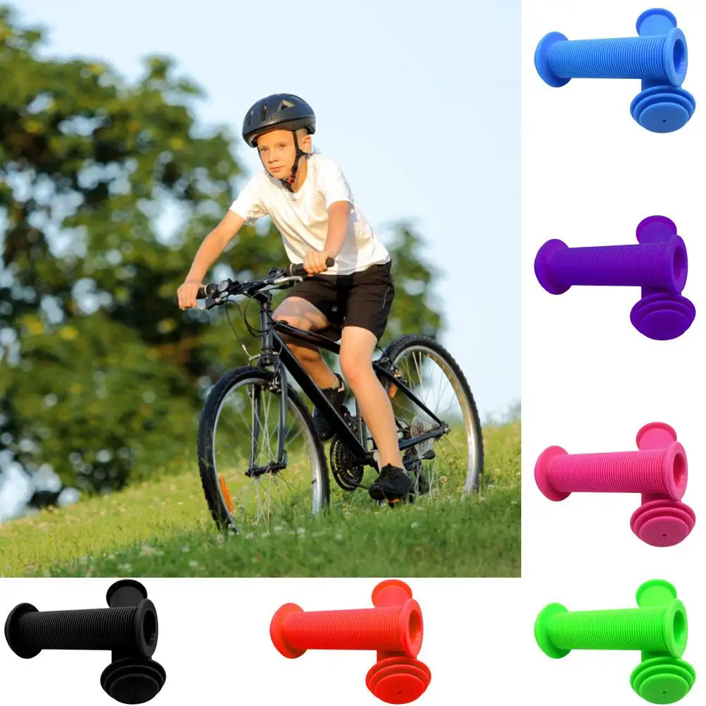 Children's Bicycle Handlebars Cover Soft Rubber Colorful Handle Cover Non-slip Cycling Accessories