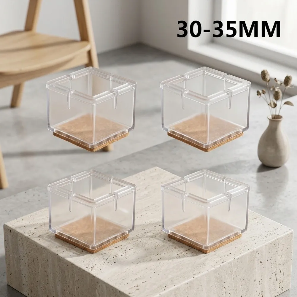 Non-Slip Silicone Pads for Square Chair Legs Includes 4 Pieces Floor Protection for Tables and Chairs on Hard Surfaces